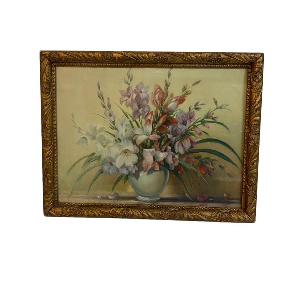Vintage Gustavo Wiegand Floral Bouquet Vase Art Print